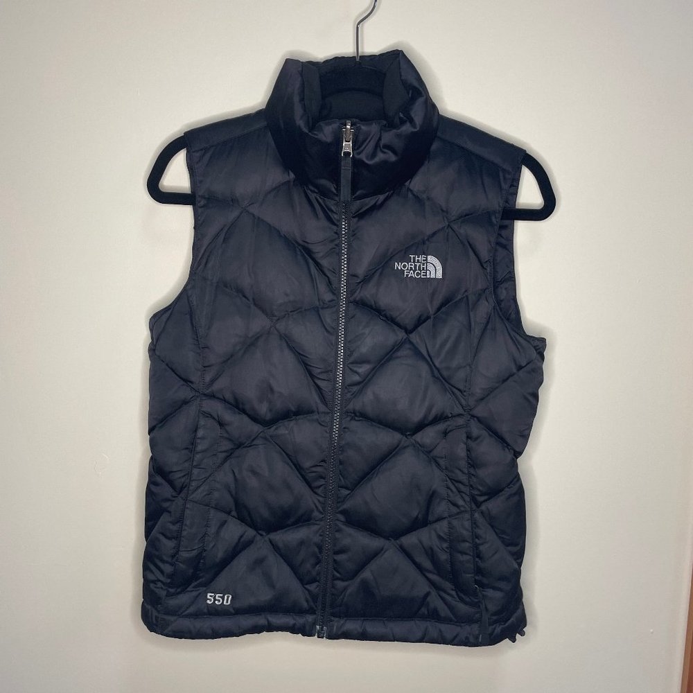 North face down vest - Quilted puffer vest, retro style - Black - Size XS